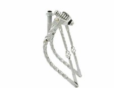 CUSTOM Chrome Springer Fork Bent CAGED Square Twisted for 20" Bike Lowrider