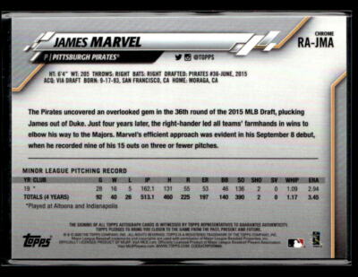 2020 Topps Chrome #RA-JMA James Marvel Rookie Autographs Card 