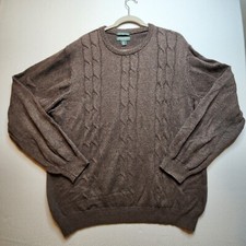 Lyle Scott Scotland Mens Sweater Extra Large Brown Long Sleeve Pullover Cotton