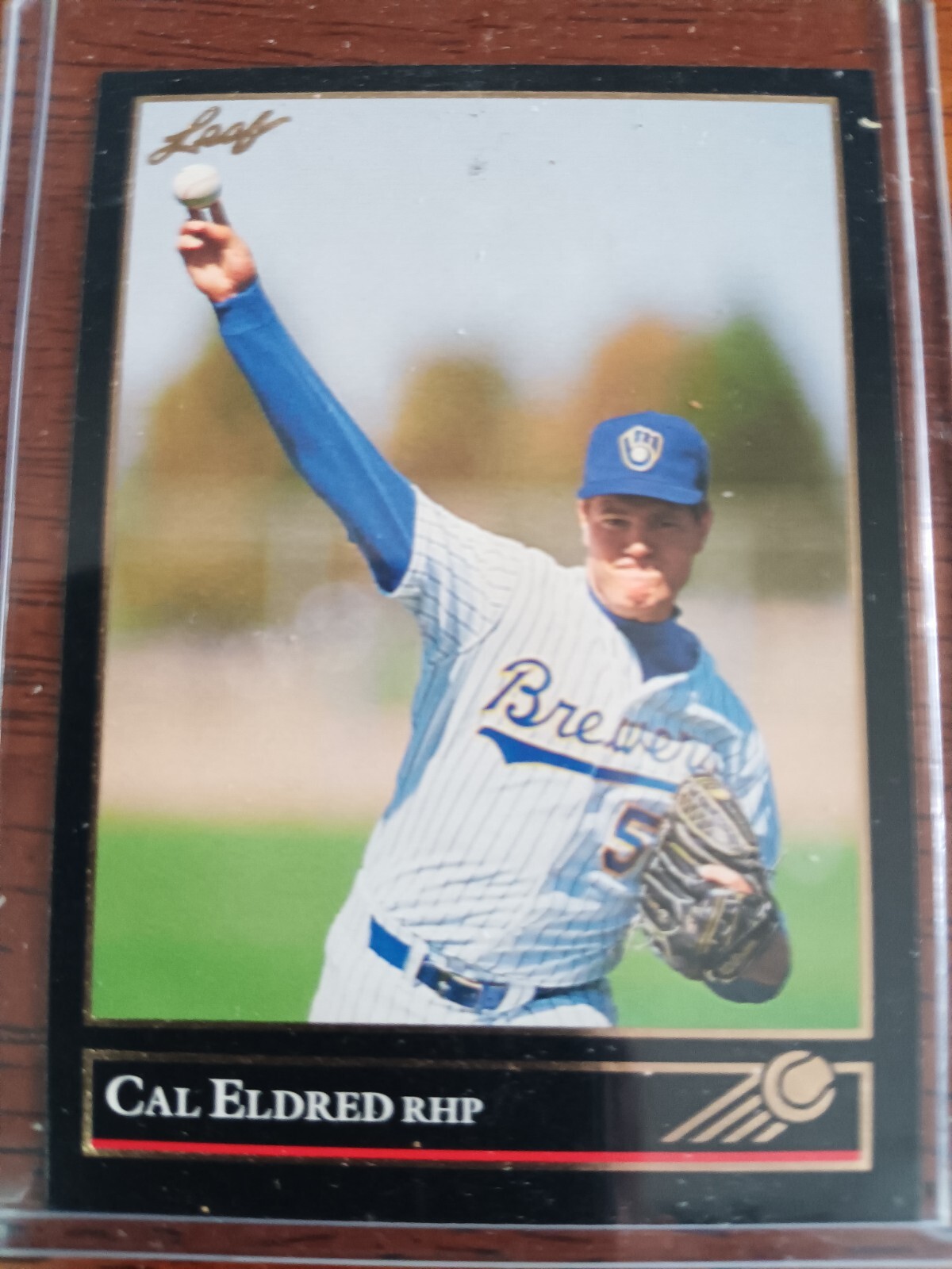 CAL ELDRED BREWERS 1992 LEAF SERIES 1 GOLD EDITION BASEBALL CARD #2