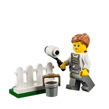 LEGO Fence Painter Set with Minifigure, Fence and Paint Bucket and Roller