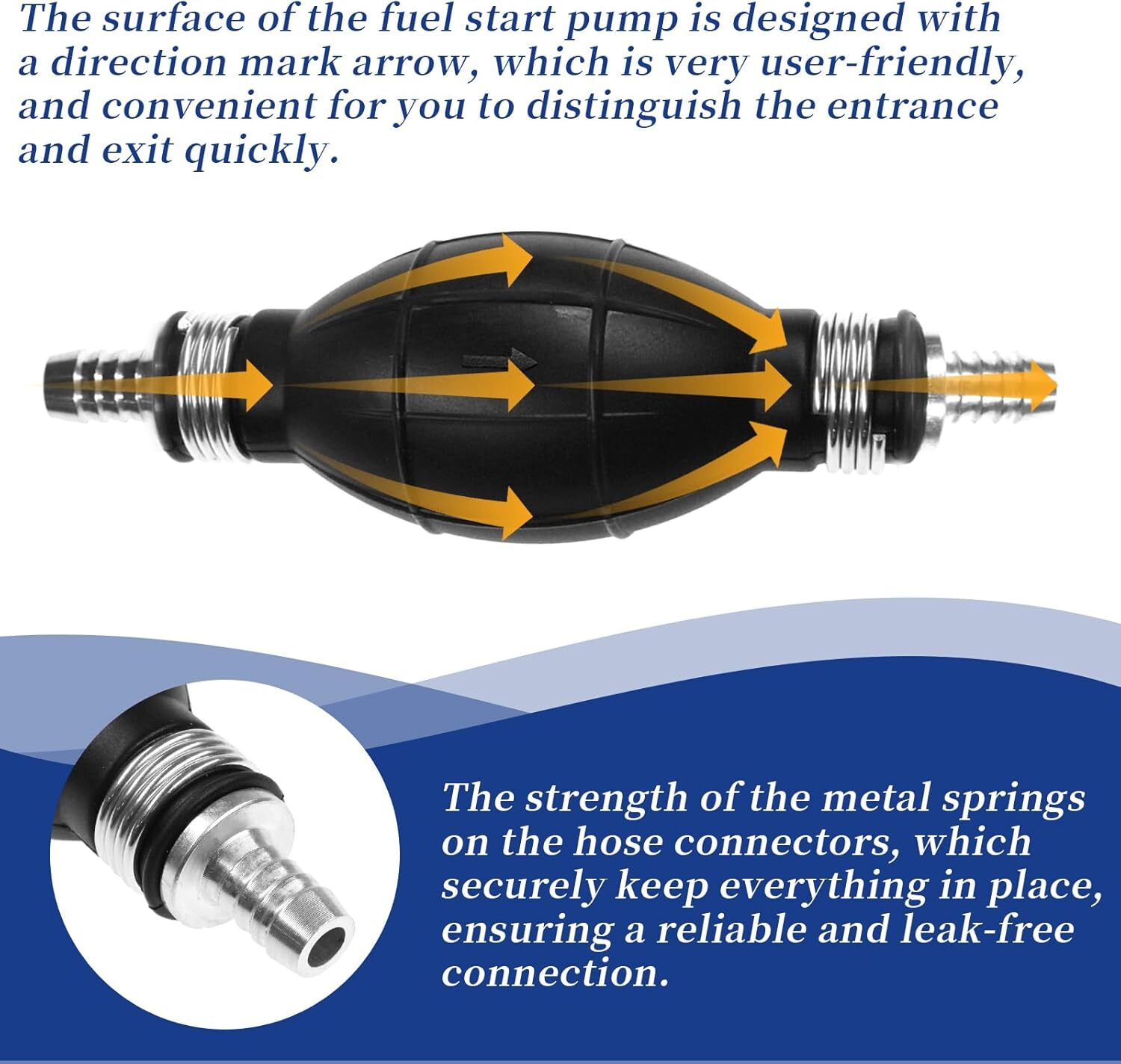 8MM Fuel Primer Bulb Hand Pump Diesel Petrol Gas Priming Non Return Car