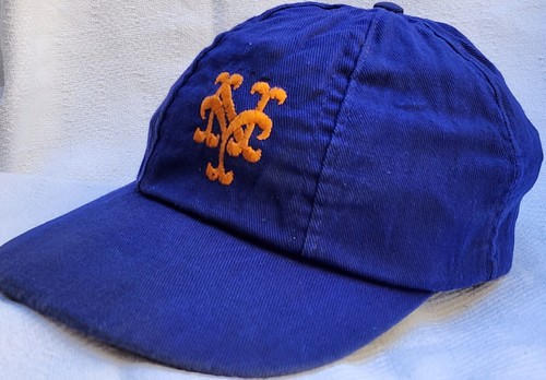 Vintage Orig. 1965 MLB NY New York Mets Union Made Baseball Cap Hat 6 Panel Blue