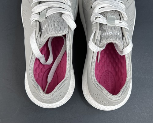 Crocs LiteRide PACER Womens Size 9 Gray Perforated Sneakers Shoes Trainers - Picture 5 of 9