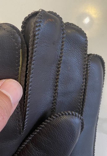 Guanti Uomo Vinile Nero Maglia Rayon Taglia Media Nuovi *Difetto Ha Bisogno Di Cucito* - Foto 5 di 9
