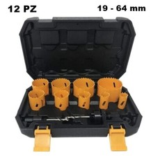 KIT FRESE A TAZZA BI METAL 12 PEZZI PER FORARE ALLUMINIO LEGNO PLASTICA ECC..