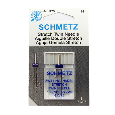 Schmetz Stretch Twin Needle 130/705H-S ZWI Size 4.0/75 Sewing Machine Needle