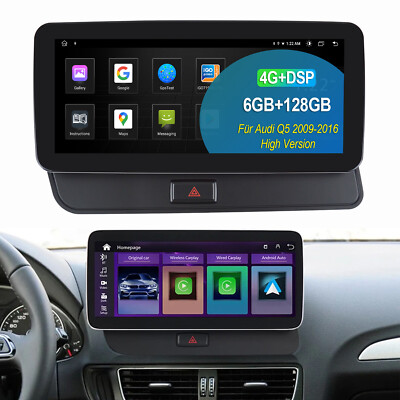 6+128G Für Audi Q5 2009-2016 10.25'' Android13 4G LTE Autoradio CarPlay WiFi GPS