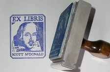 Custom Shakespeare Ex Libris Bookplate rubber stamp by Amazing Arts