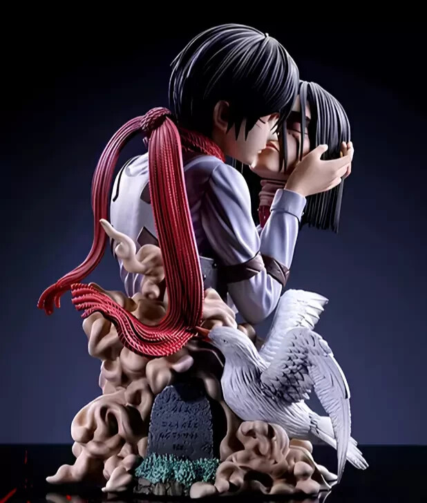 Statue Anime PVC Attack on Titan Eren et Mikasa aux détails sculptés