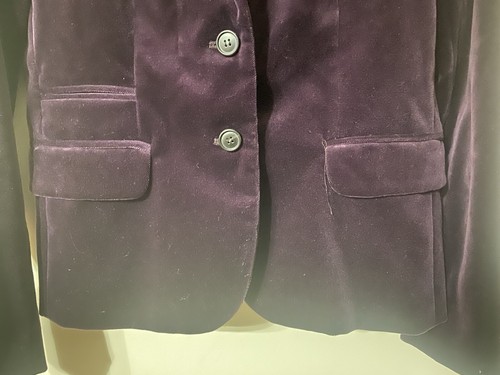 J Crew Deep Rich Purple Velvet Cotton Blazer 4 - Picture 5 of 6