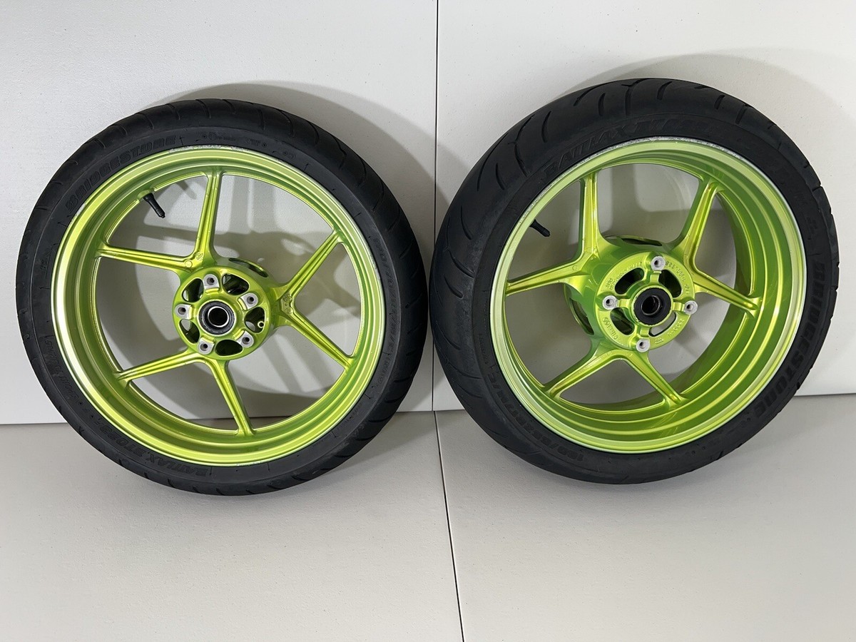 09 10 11 12 Kawasaki Zx6r Zx600 Front Rear Wheel Rim Set OEM 09 10 11 12 Kawasaki Zx6r Zx600 Front Rear Wheel Rim Set OEM