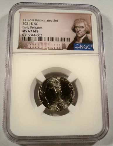2021-D NGC MS67 6FS JEFFERSON NICKEL 5c SIX FULL STEPS