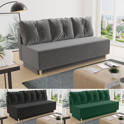 Bettsofa Mico - Sofa mit Schlaffunktion, Velours, Bonell-Ferderkern, mit Bettkas