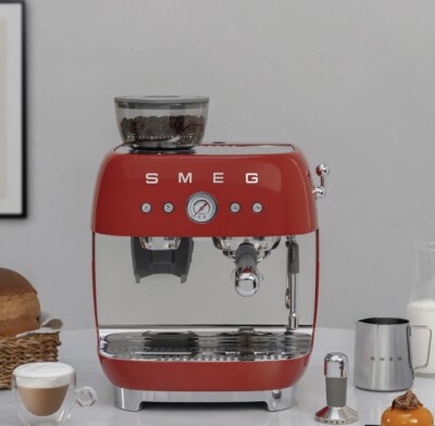 SMEG Manual Espresso Machine_Red