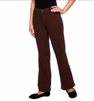 Denim & Co. how Comfy Petite Boot Cut 5-pocket Stretch Knit Jeans Brown 8 Denim & Co. how Comfy Petite Boot Cut 5-pocket Stretch Knit Jeans Brown 8