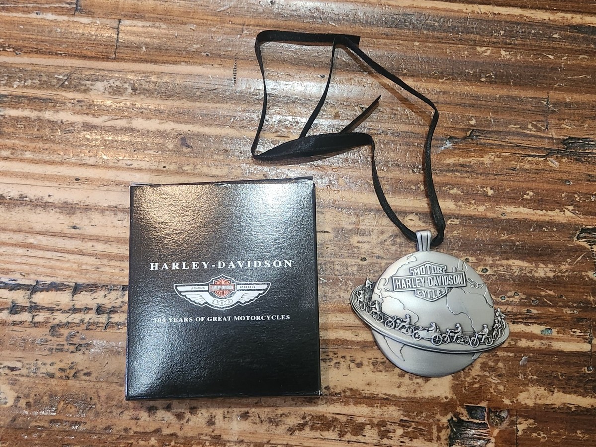 2003 Harley Davidson 100th Anniversary Pewter Christmas Ornament