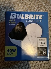 light bulbs 40 watt, A-19 base, Clear 8 bulbs- 4 boxes of 2 