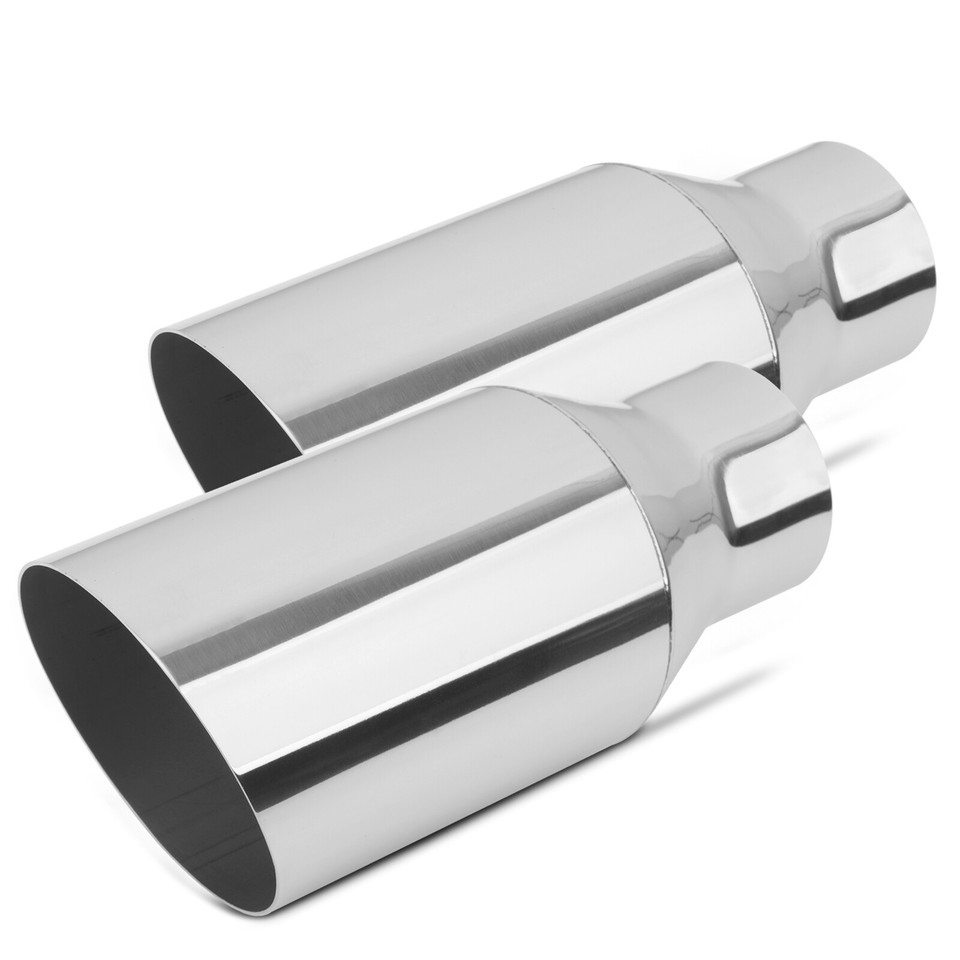 Mupera Universal 2.5 Inch Inlet Exhaust Tip-2 Pack, 6 Outlet, 9 Long Exhaust Tip