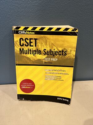 CSET Multiple Subjects Test Prep CliffsNotes 4th Edition 2017 Revised BTPS Test