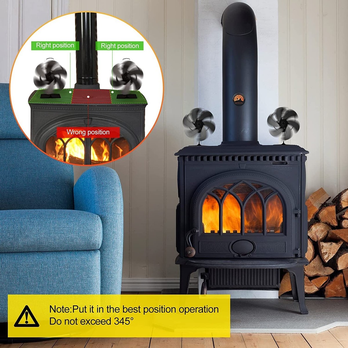 6 Blades Wood Stove Fan Heat Powered Fireplace Fan, Wood Burning Stove Fan  Eco | eBay