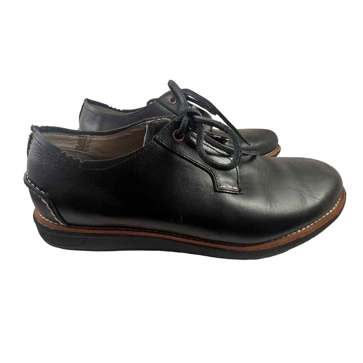 ohw? owns the factory‎ | Ferrell Black Leather Hidden Eyelet Derby | sz 9 ohw? owns the factory | Ferrell Black Leather Hidden Eyelet  main image 2