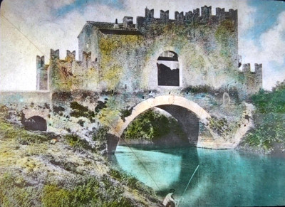 Antique Magic Lantern Slide Castle Ruins Washington D.C. E.B. Thompson c.1900s
