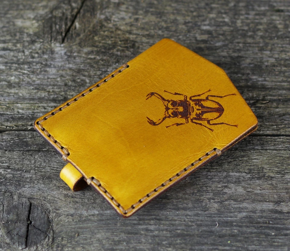 Bug - Llavero de cuero, estuche con llavero de plata, llavero bug. Foto 4 de 4