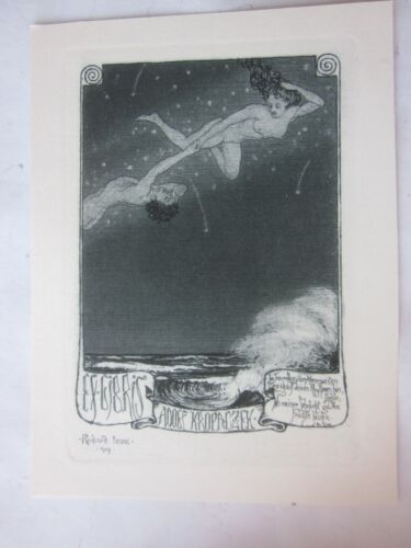 41256b RICHARD LUX Exlibris Adolf Kropaczek 9x11cm Wien Jugendstil Erotik