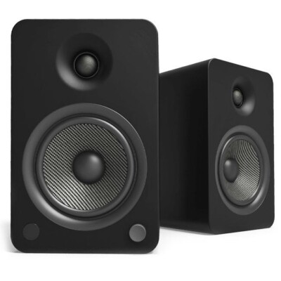 Kanto YU6 Aktivlautsprecher - Powered Bücherregal Paar Mattschwarz Bluetooth Verstärker