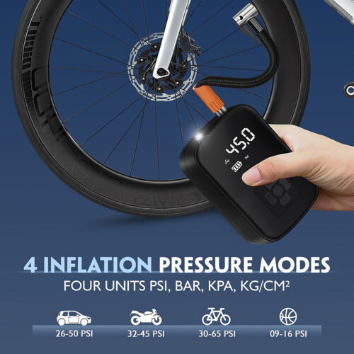 Digital Car Tyre Inflator Mini Pump Portable Auto Air Compressor Bike Motorcycle - Picture 8 of 17