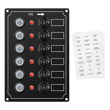 Marine Switch Panel, 6 Gang Boat Electrical P...