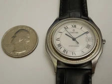 CONCORD SOLID STEEL 35MM STEEPLECHASE DATE MEN'S WATCH STEEPLE CHASE NEEDS BEZEL