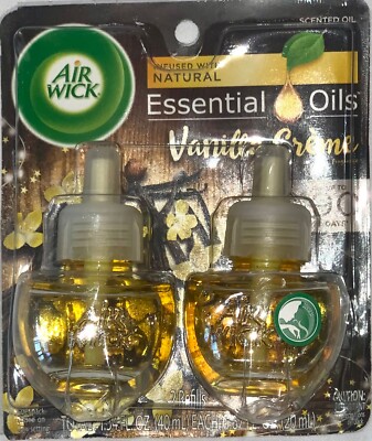 Air Wick Essential Oils Refills, Vanilla Creme, Pack of 2 (.67 Fl Oz/Bottle)