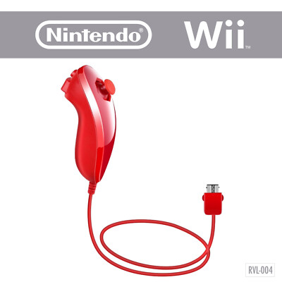 Nunchuk RVL-004 (rot) ORIGINAL Nintendo Wii für Remote Controller Fernbedienung
