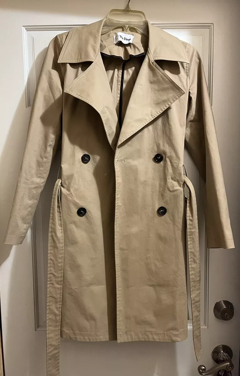 The Drop Noa Long Trench Coat Khaki Size XS