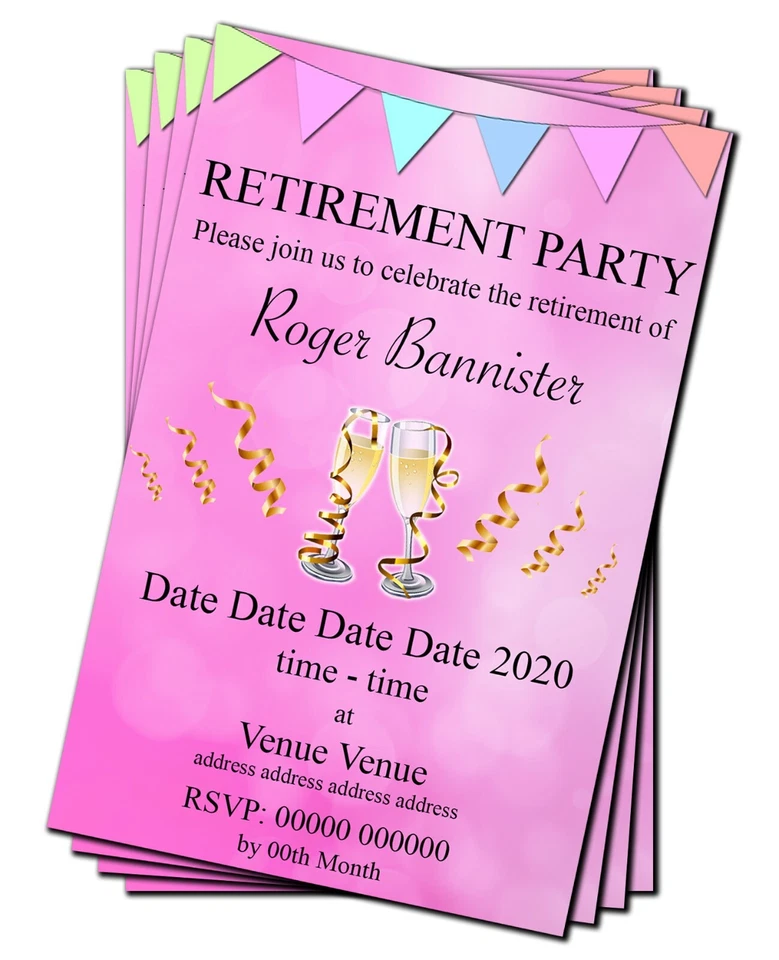 RETIREMENT LEAVING PARTY Invitation, Personalised + Digital Option - Image 2 of 4