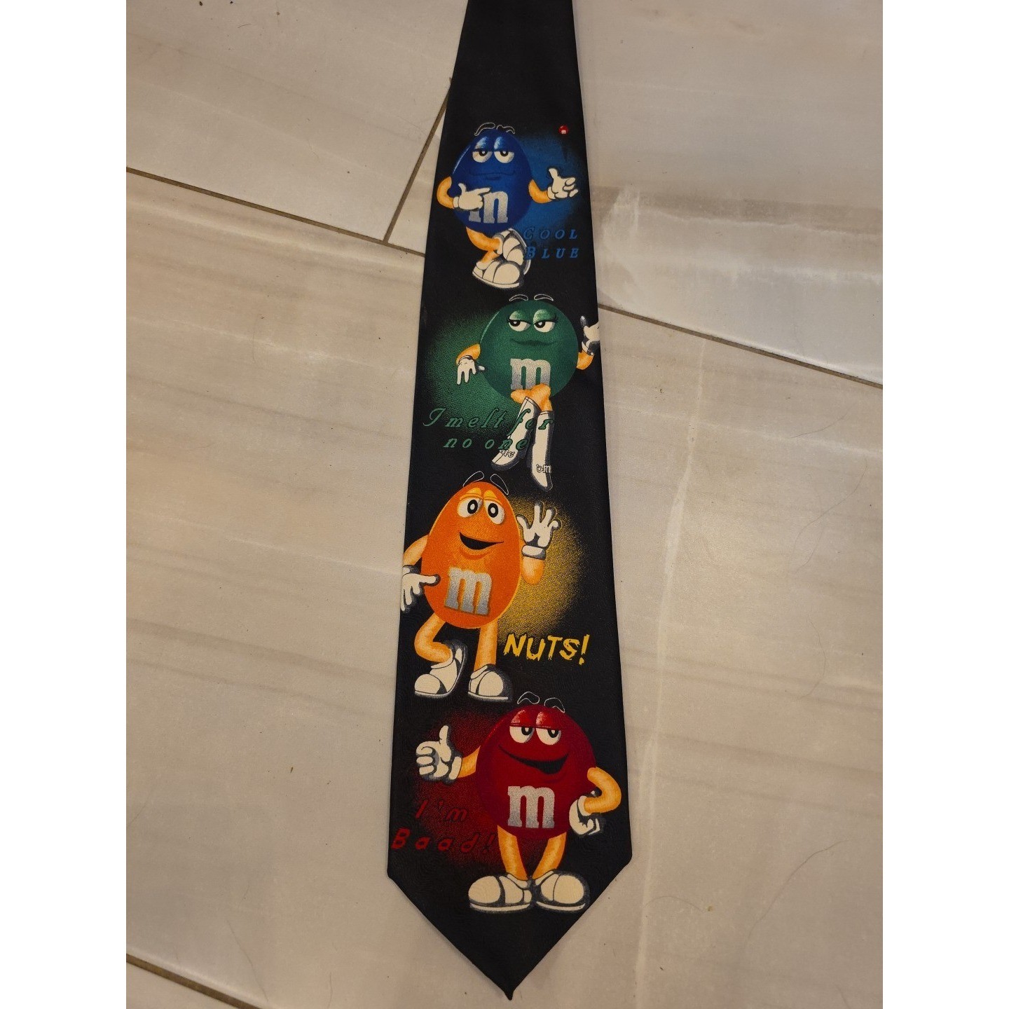 M&M's Brand Character Slogans Novelty Tie Necktie Black 100percent Polyester B1 image 4