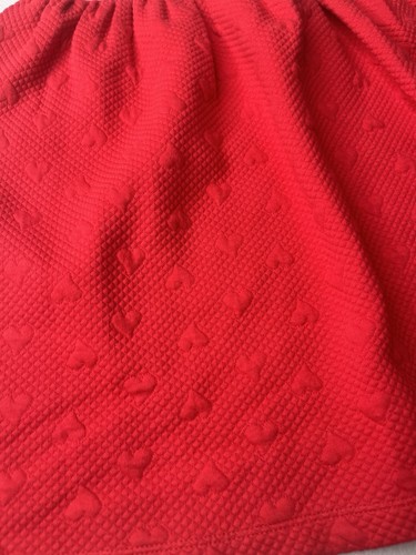 Janie & Jack Red Pink Quilted Colorblock Heart Dress Size 6 - Picture 2 of 7