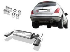Duplex Sportauspuff Quer für Nissan Murano Z50 140x90mm oval eingerollt