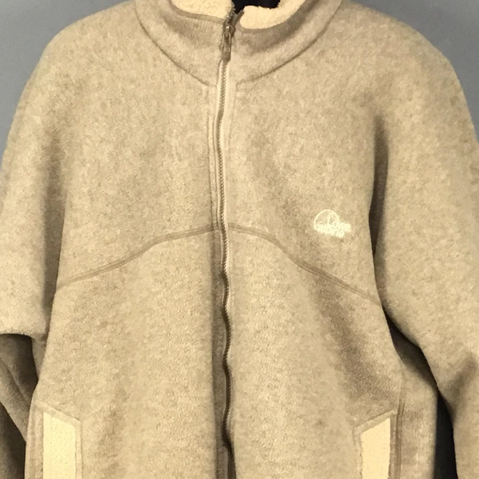 Lowe Alpine Jacket Mens Large Tan Sherpa Lined Polartec Full Zip Fleece USA - Image 4 of 4