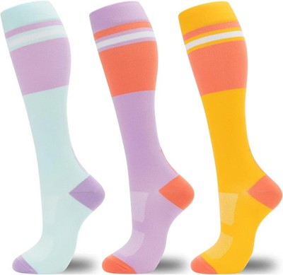 Compression Socks for Women Men 3 Pairs Graduated Compression Support