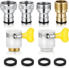 6 Pcs Faucet Tap Quick Connector Kit, 4 pcs Washing Machine Quick Connectors 2
