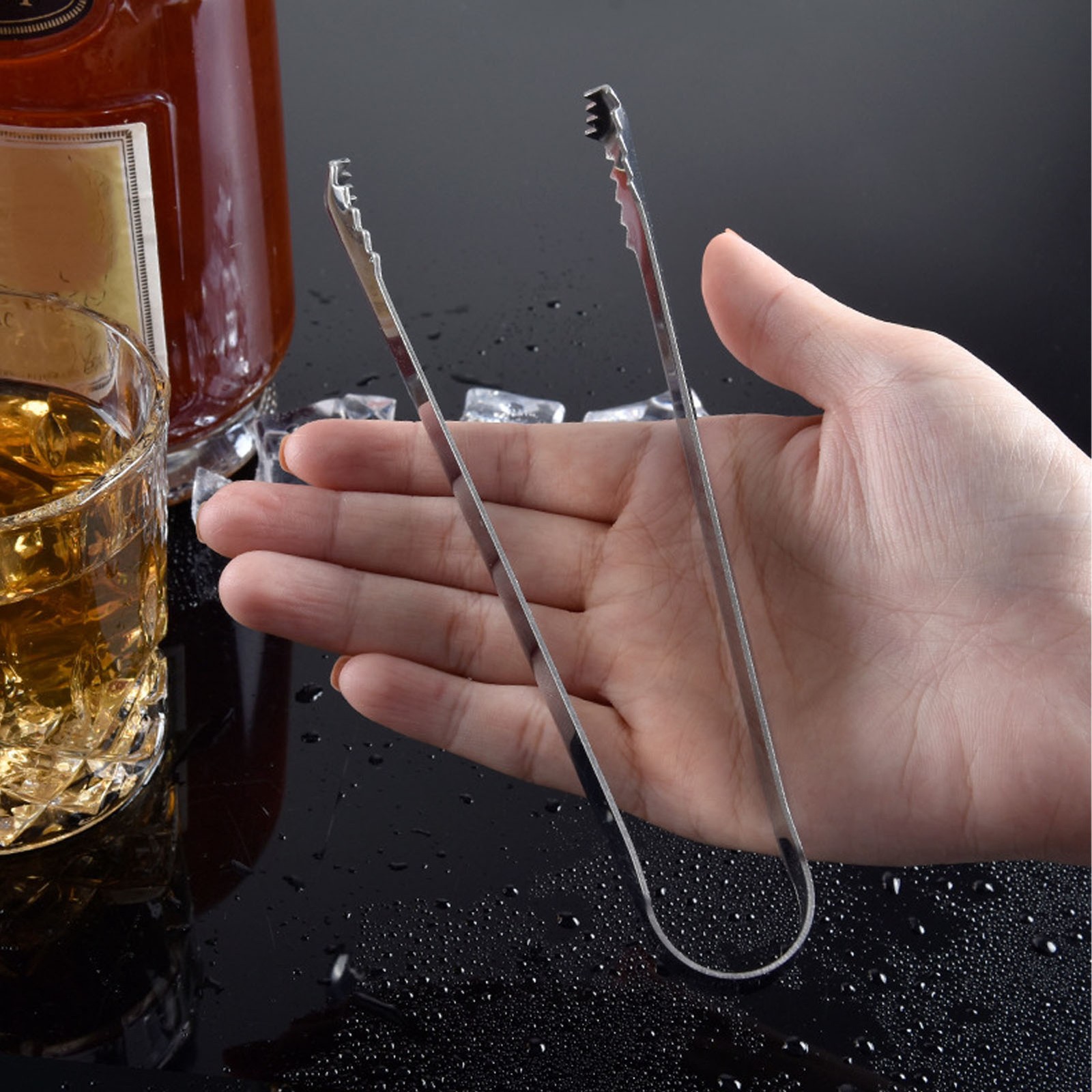 Ice Tongs Small Tongs Stainless Steel With Teeth For Ice Bucket Ice Sugar