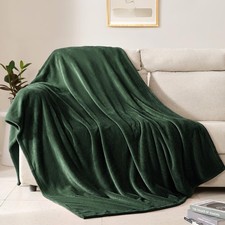 Emerald Green Fleece Throw Blanket Soft Fuzzy Plush Flannel 50x60 Inch