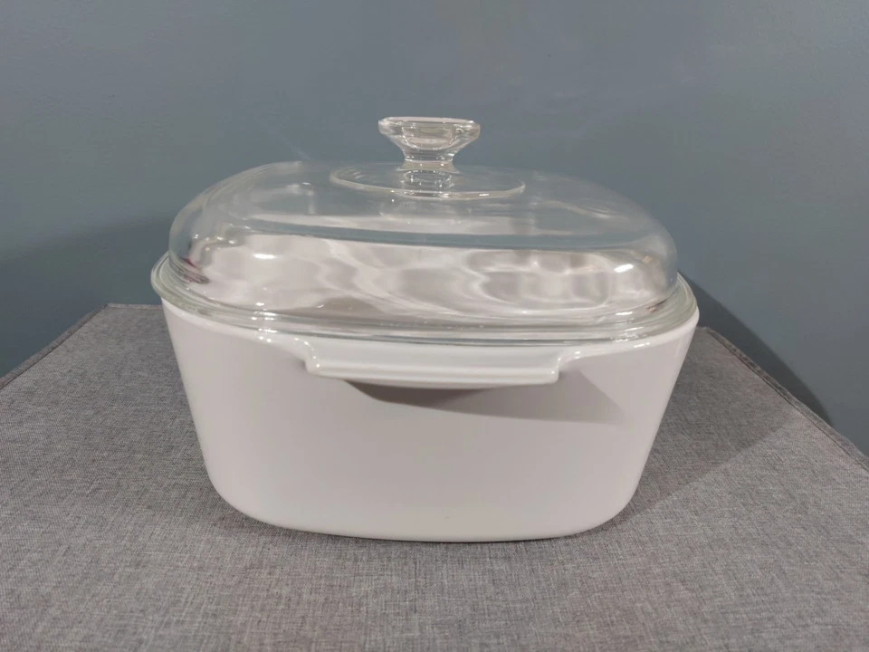 Corning Ware White A-5-B (5 Liter) Casserole/Dutch Oven w/ Pyrex A-12-C Lid - Image 2 of 4