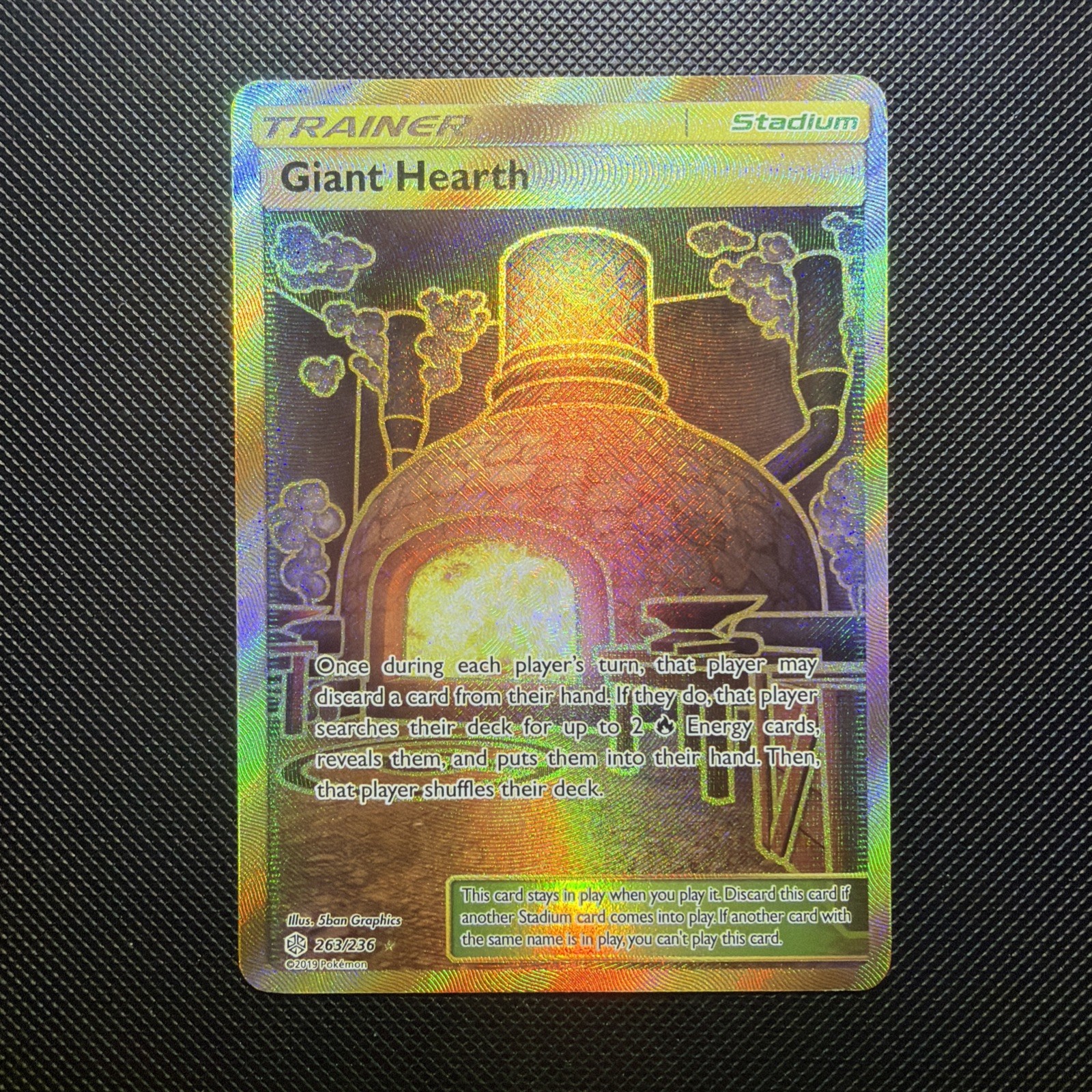 Giant Hearth 263/236 Cosmic Eclipse Gold Secret Rare Pokemon Card Near Mint