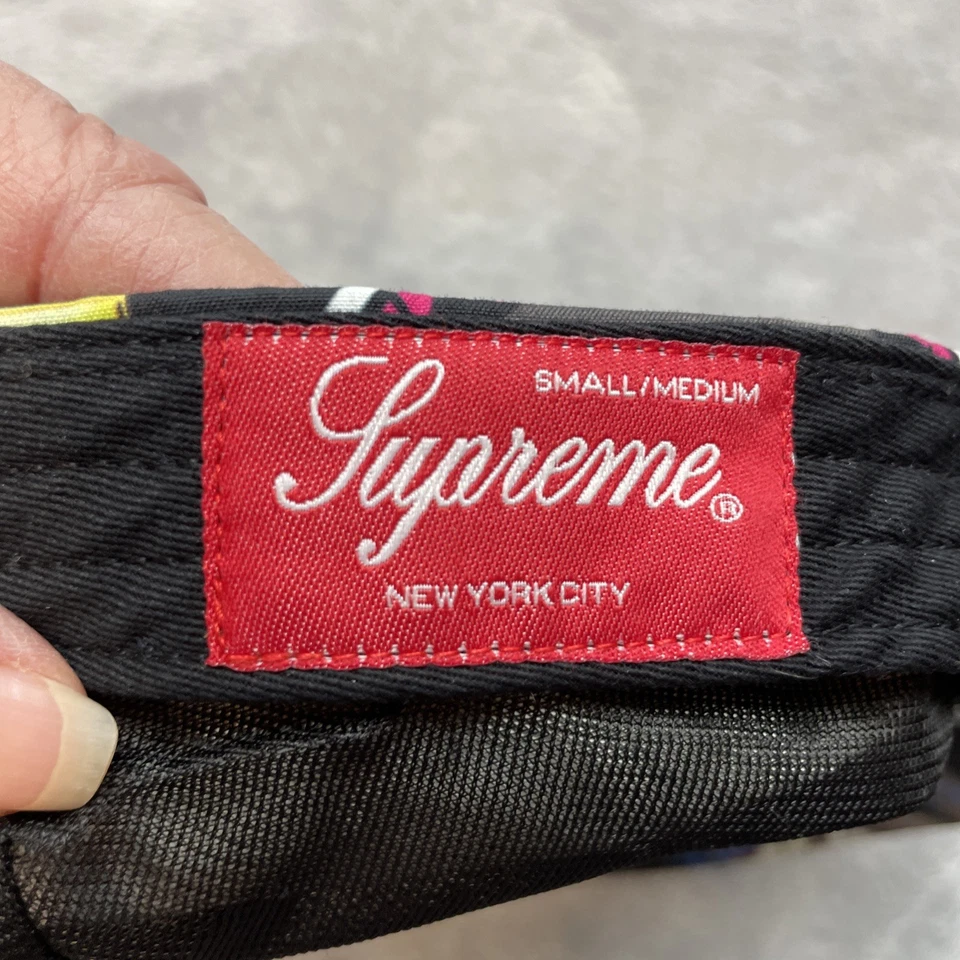 Supreme Long Bill Camp CaP Hat Black Stickers Size S/M Gore-Tex Logo SS '21 - Image 2 of 4