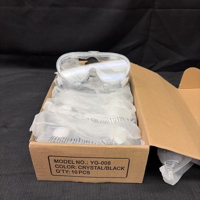 Box Of 10 New Safety Goggles Wenzhou Argus Vented Protective Eye Optical YG-008