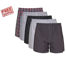 Men's 5-Pack Assorted Plaid Boxers - Soft Cotton, Perfect for Everyday Wear